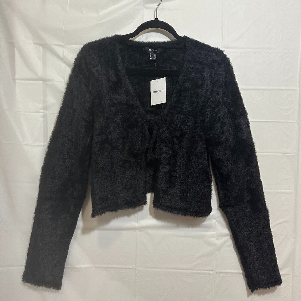 Forever 21 Tie-Front Sweater Black, Plus Size 2X, BNWT